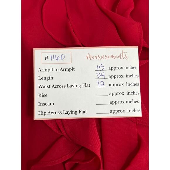 BCBGeneration Red Halter Semi Sheer Ruffle Flowy Short Sexy Event Dress Size 0 - Picture 9 of 9